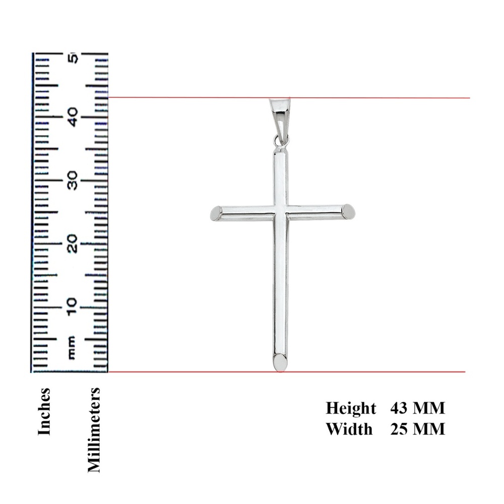 14K White Gold Classic Cross Religious Pendant - Picture 3 of 3